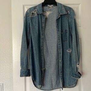 Paige Distressed Denim Shirt